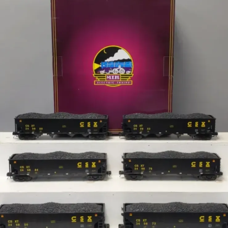 MTH 20-90746 O CSX 4-Bay Hopper Car w/ Coal Load 6-Car Set EX/Box - Your Source for Gaming Essentials* Trains