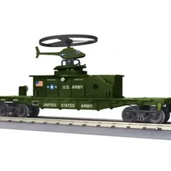 MTH 30-79338 O-27 Flat w/Operating Helicopter, US Army - Your Source for Gaming Essentials* Trains
