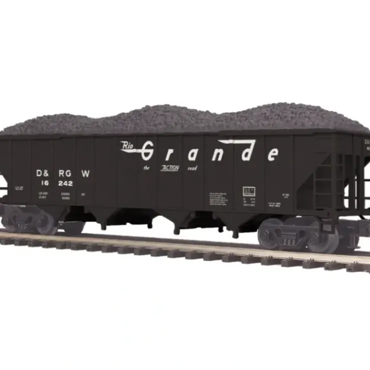 MTH 20-97783 O Gauge D&RGW 4-Bay Hopper #16242 w/ Coal Load - Your Source for Gaming Essentials* Trains