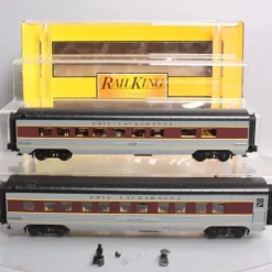 MTH 30-6742 O Gauge Erie Lackawanna 60' Streamlined Sleeper/Diner 2-Car Set EX/Box - Your Source for Gaming Essentials* Trains