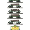 MTH 20-90669 O Hillcrest Lumber Co Skeleton Flat Car Set w/Load & Cab (Set of 5) - Your Source for Gaming Essentials* Trains