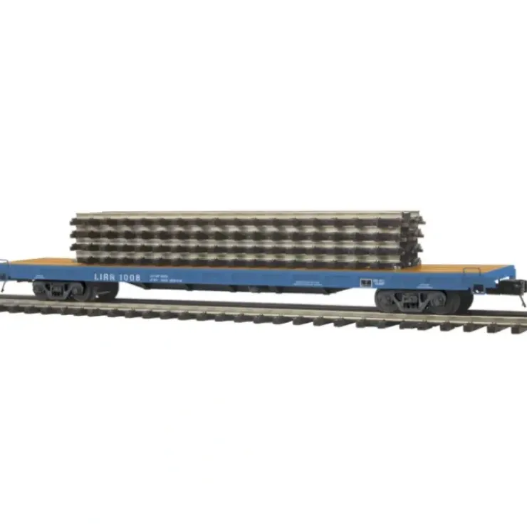 MTH 20-95146 O Long Island 60' Flat Car with 4 ScaleTrax 10" Straights - Your Source for Gaming Essentials* Trains