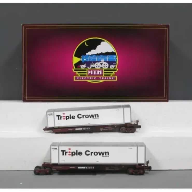 MTH 20-95101 O Norfolk Southern Spine Car Set w/Containers (Set of 2) - Your Source for Gaming Essentials* Trains