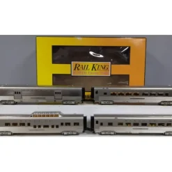 MTH 30-68212 O Santa Fe 60' Streamlined Passenger Set of 4 LN/Box - Your Source for Gaming Essentials* Trains