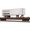 MTH 20-95122 O Trailer Train Transamerica Flat Car w/ 40' Trailer #102672 - Your Source for Gaming Essentials* Trains