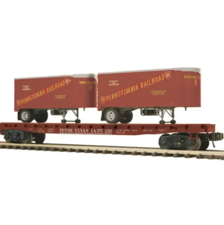 MTH 20-98817 PRR Flat Car w/2 Pup Trailers - Your Source for Gaming Essentials* Trains