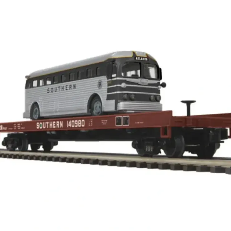 MTH 20-98830 Southern Flat Car with Die-Cast Bus - Your Source for Gaming Essentials* Trains