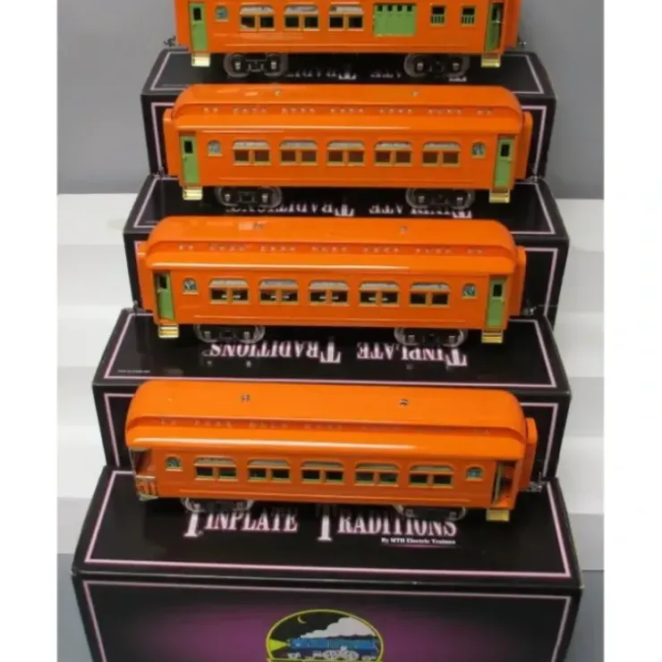 MTH 10-1106 Standard Gauge Orange Tinplate #418 Set (Set of 4) LN/Box - Your Source for Gaming Essentials* Trains