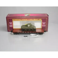 MTH 20-98741 50-TON 41' Wood Flat Car w/Sherman Tank - Your Source for Gaming Essentials* Trains