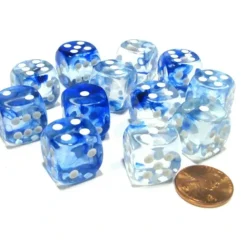 Dice>Nebula 16mm D6 Chessex Dice Block (12 Dice) - Dark Blue with White Pips - Your Source for Gaming Essentials