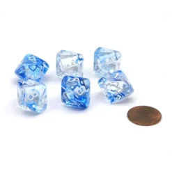 Dice>Nebula 16mm D10 (0-9) Chessex Dice, 6 Pieces - Dark Blue with White Numbers - Your Source for Gaming Essentials