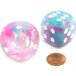 Dice>Nebula 30mm Large D6 Dice, 2 Pieces - Wisteria with White Pips - Your Source for Gaming Essentials