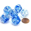Dice>Nebula 18mm 12 Sided D12 Chessex Dice, 6 Pieces - Dark Blue with White - Your Source for Gaming Essentials