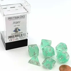 Dice>Neutron Dice 7 Piece Polyhedral DnD Dice Set - Mint - Your Source for Gaming Essentials