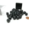 Dice>Opaque 12mm D6 Chessex Dice Block (36 Die) - Black with White Pips - Your Source for Gaming Essentials