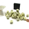 Dice>Opaque 12mm D6 Chessex Dice Block (36 Die) - Ivory with Black Pips - Your Source for Gaming Essentials