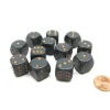 Dice>Opaque 16mm D6 Chessex Dice Block (12 Die) - Dark Grey with Copper Pips - Your Source for Gaming Essentials