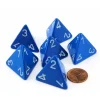 Dice>Opaque 26mm D4 Large Jumbo Numbered Dice, 6 Pieces - Blue with White Numbers - Your Source for Gaming Essentials