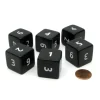 Dice>Opaque 25mm 6 Sided D6 Large Jumbo Numbered Dice, 6 Pieces - Black with White - Your Source for Gaming Essentials