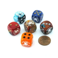 Dice>Pack of 6 Chessex Custom Engraved 16mm D6 Assorted Style Dice - Dragons - Your Source for Gaming Essentials