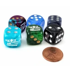 Dice>Pack of 6 Chessex Custom Engraved 16mm D6 Assorted Style Dice - Sad Trombone - Your Source for Gaming Essentials