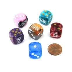 Dice>Pack of 6 Chessex Custom Engraved 16mm D6 Assorted Style Funny Meme Dice - LOL - Your Source for Gaming Essentials