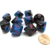 Dice>Pack Of 10 Chessex Gemini D10 Dice - Black-Starlight with Red Numbers - Your Source for Gaming Essentials