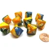 Dice>Pack Of 10 Chessex Gemini D10 Dice - Masquerade-Yellow with White Numbers - Your Source for Gaming Essentials