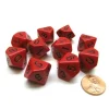 Dice>Pack Of 10 Chessex Opaque D10 Dice - Red with Black Numbers - Your Source for Gaming Essentials