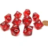 Dice>Pack Of 10 Chessex Translucent 10 Sided D10 Dice - Red with White Numbers - Your Source for Gaming Essentials