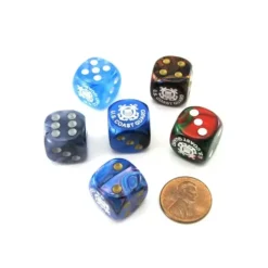 Dice>Pack of 6 Custom Engraved 16mm D6 Assorted Style Military Dice - Coast Guard - Your Source for Gaming Essentials