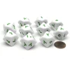 Dice>Pack of 10 D10 Arabic Word Number Dice, 1 to 10 - White with Green Words - Your Source for Gaming Essentials