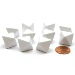 Dice>Pack of 10 D8 Blank Standard Sized Dice - White - Your Source for Gaming Essentials