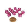 Dice>Pack of 10 Deluxe Round Edge Small 10mm Transparent D6 Dice - Magenta - Your Source for Gaming Essentials