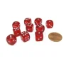 Dice>Pack of 10 Deluxe Round Edge Small 10mm Transparent D6 Dice - Red - Your Source for Gaming Essentials