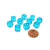 Dice>Pack of 10 Deluxe Round Edge Small 10mm Transparent D6 Dice - Turquoise - Your Source for Gaming Essentials