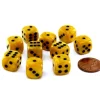 Dice>Pack of 10 Deluxe Round Edge Small 12mm Marble D6 Dice - Gold - Your Source for Gaming Essentials