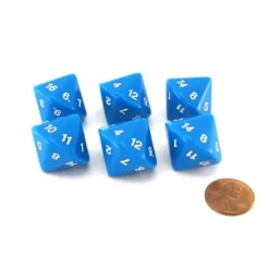 Dice>Pack of 6 D16 Koplow Games 16 Sided 20mm Opaque Dice - Blue - Your Source for Gaming Essentials