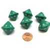 Dice>Pack of 6 D16 Koplow Games 16 Sided 20mm Opaque Dice - Green - Your Source for Gaming Essentials