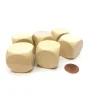 Dice>Pack of 6 D6 Large Jumbo 30mm Rounded Blank Wooden Dice - 'Light' Wood - Your Source for Gaming Essentials