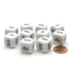 Dice>Pack of 10 D6 16mm German Pronoun Dice - White with Black Words - Your Source for Gaming Essentials