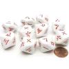 Dice>Pack of 10 D10 20mm Japanese and Chinese Word Number Dice 1 to 10 - White w/ Red - Your Source for Gaming Essentials