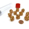 Dice>Pack of 10 D10 16mm Koplow Games Glitter Dice - Yellow - Your Source for Gaming Essentials