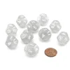 Dice>Pack of 10 D12 20mm Koplow Games Glitter Dice - Clear - Your Source for Gaming Essentials