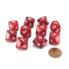 Dice>Pack of 10 D10 16mm Koplow Games Pearl Dice - Red - Your Source for Gaming Essentials