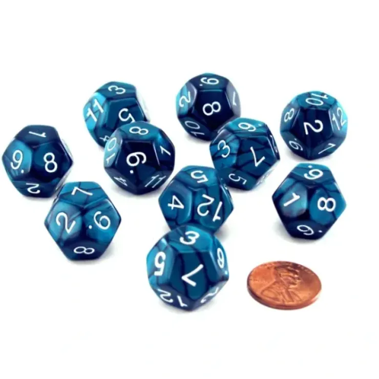 Dice>Pack of 10 D12 18mm Koplow Games Pearl Dice - Emerald - Your Source for Gaming Essentials