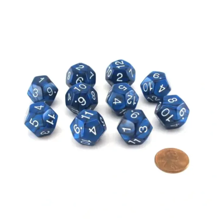 Dice>Pack of 10 D12 18mm Koplow Games Pearl Dice - Navy - Your Source for Gaming Essentials