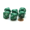 Dice>Pack of 6 D10 20mm Numbered 10 to 19 Dice - Green with White - Your Source for Gaming Essentials