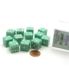 Dice>Pack of 12 D6 16mm Pastel Dice in Display Storage Case - Green with White - Your Source for Gaming Essentials