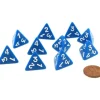 Dice>Pack of 10 D4 Opaque 4 Sided Dice - Blue with White Numbers - Your Source for Gaming Essentials